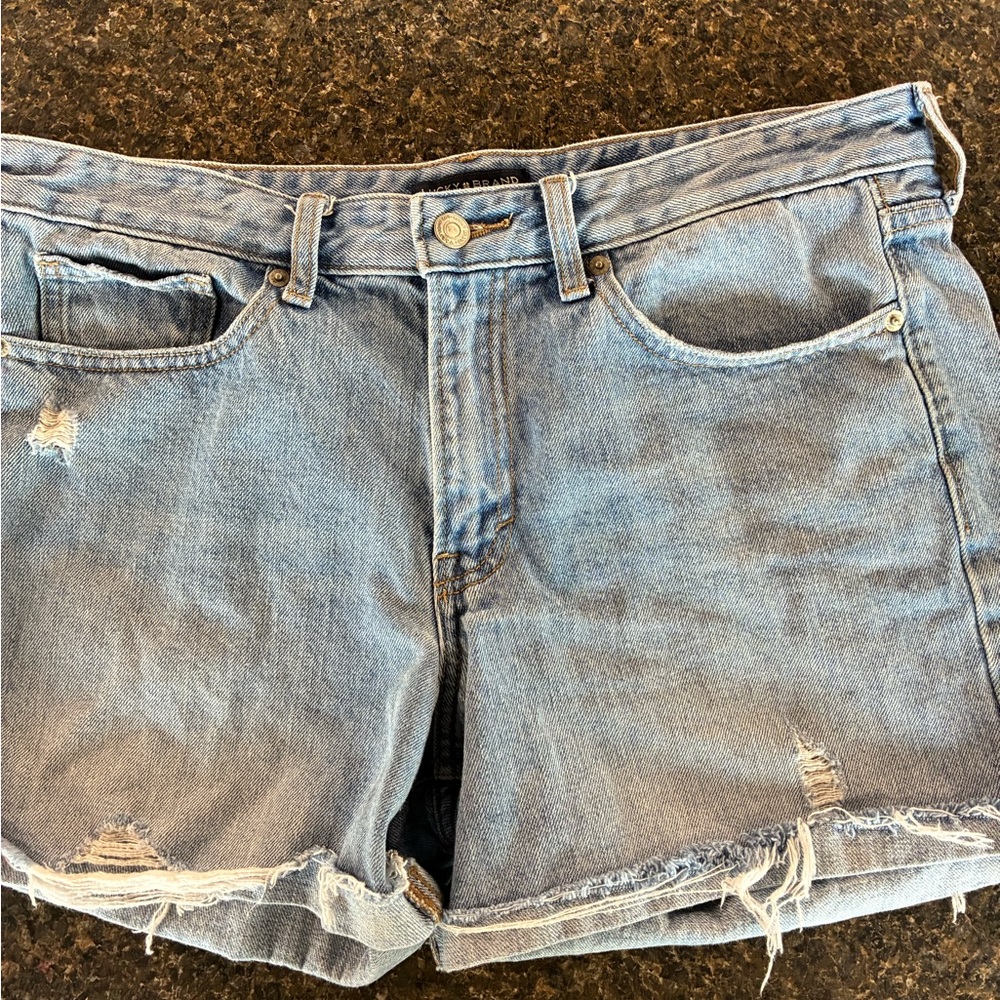 Lucky Brand Light Blue Distressed Jean Shorts